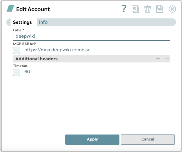 MCP SSE Account screenshot